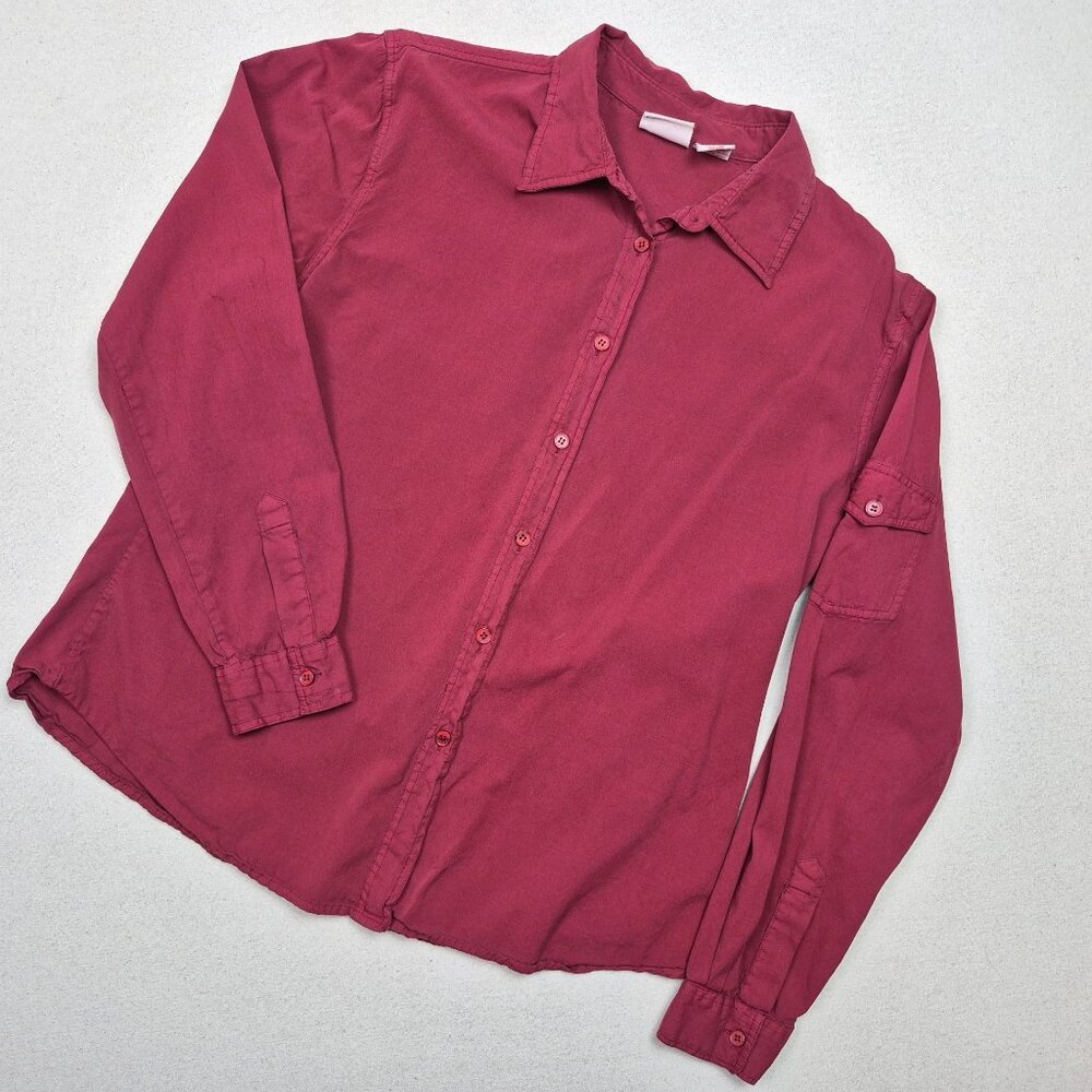 Crossroads Men's Long Sleeve Button Up Red Shirt Sz M VTG EXCELLENT CONDITION!!!